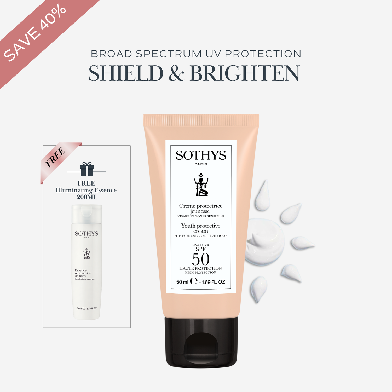 Youth Protective Cream SPF50 50ML + Illuminating Essence 200ML SET