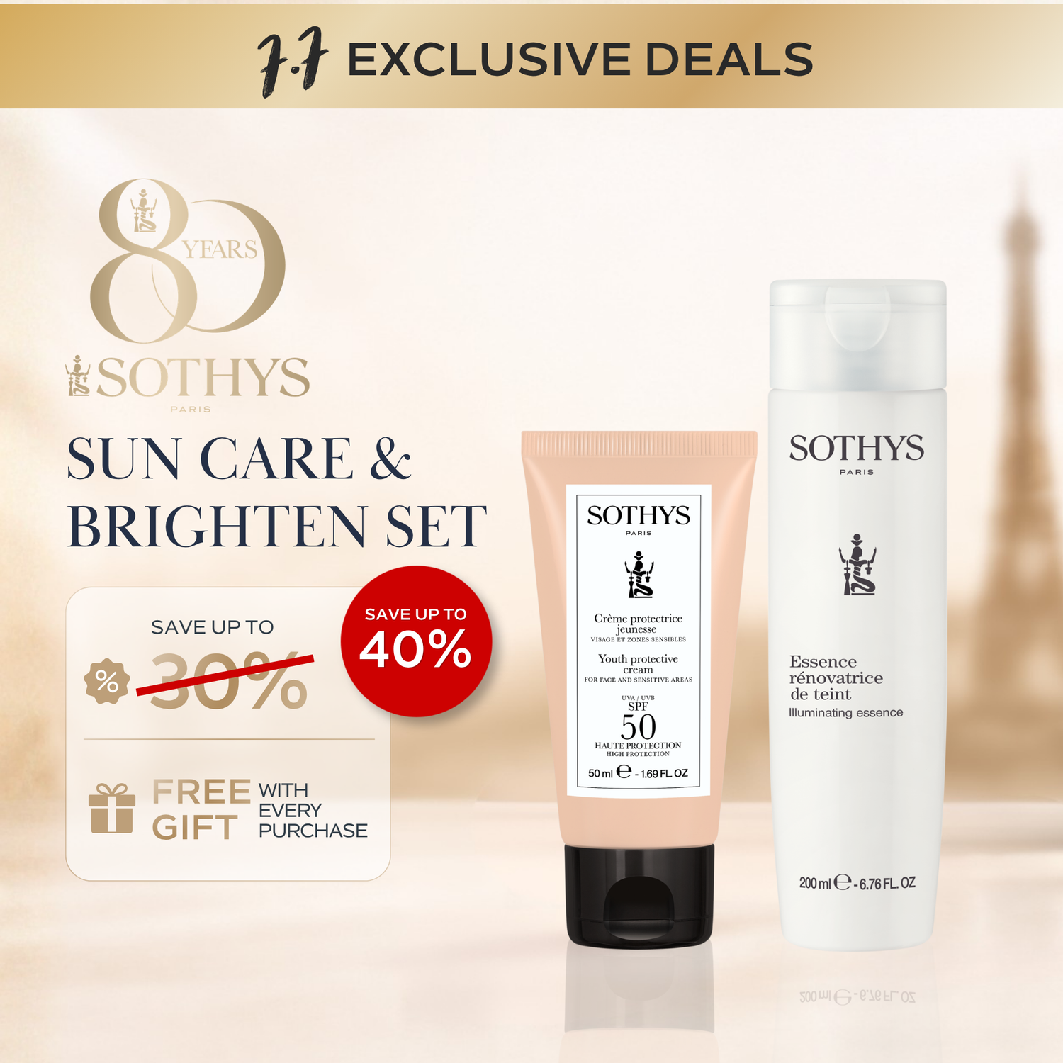 Youth Protective Cream SPF50 50ML + Illuminating Essence 200ML SET