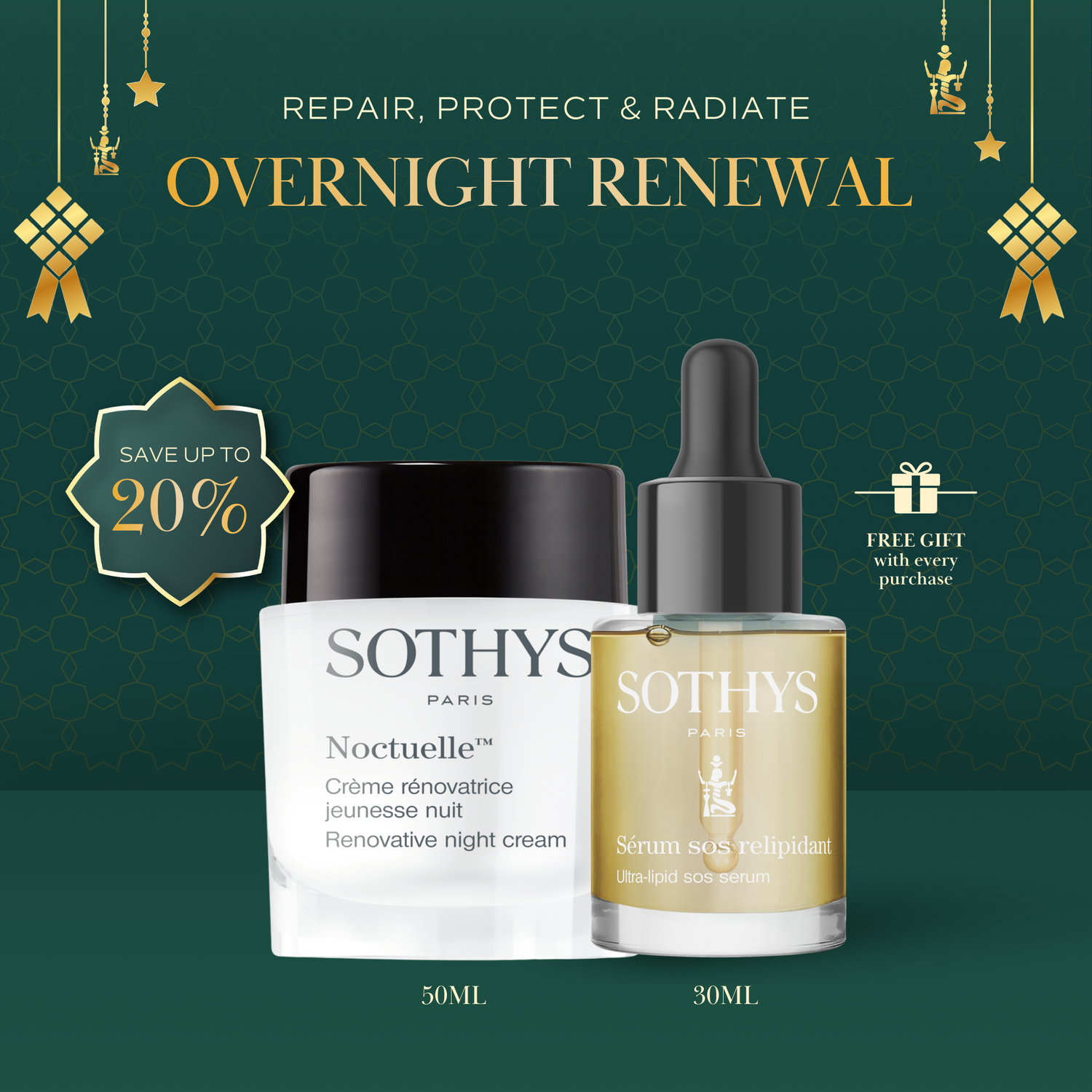 Noctuelle™ Renovative Night Cream 50ML + Ultra-Lipid SOS Serum 30ML SET