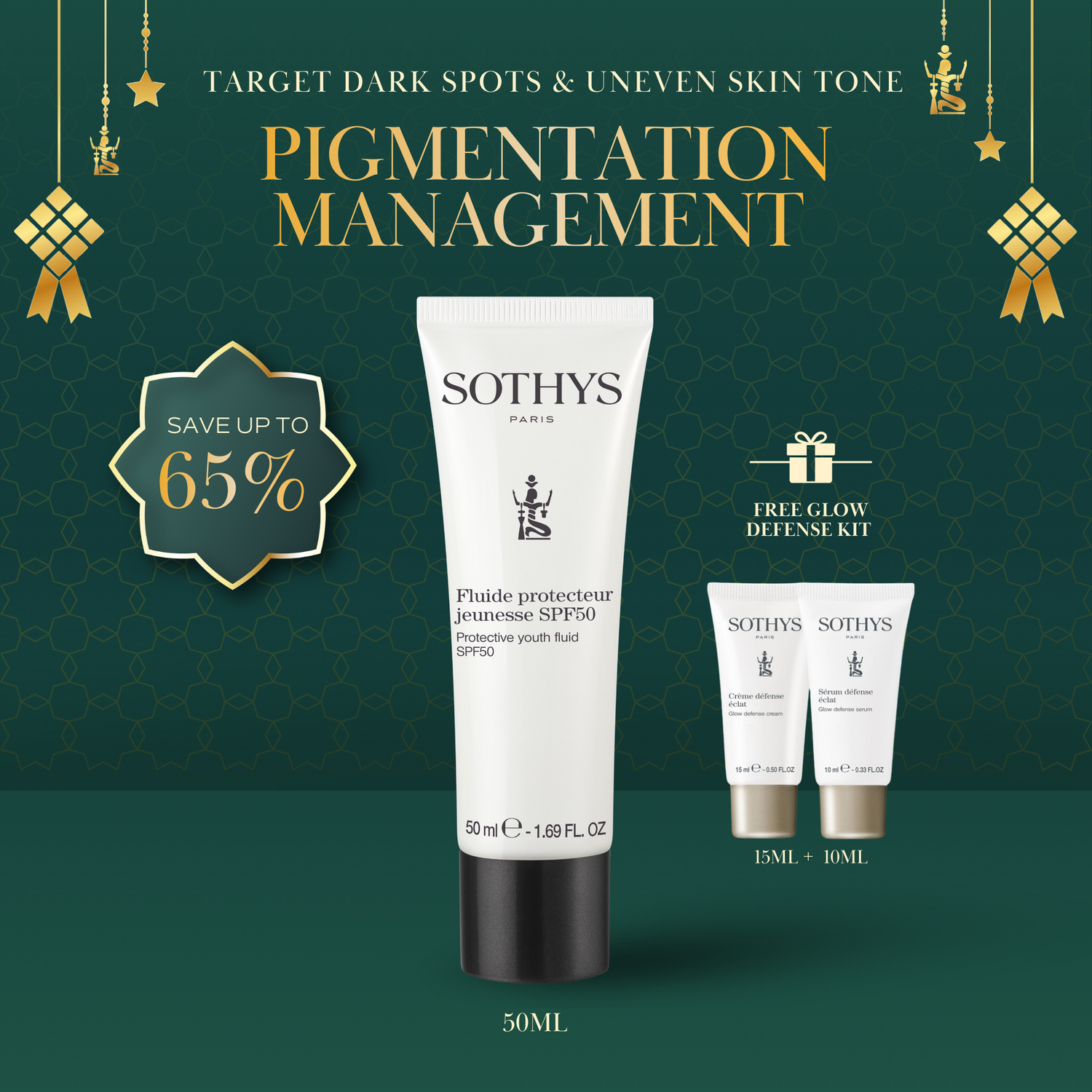 Protective Youth Fluid SPF50 50ML + 24 Glow Defense Kit SET