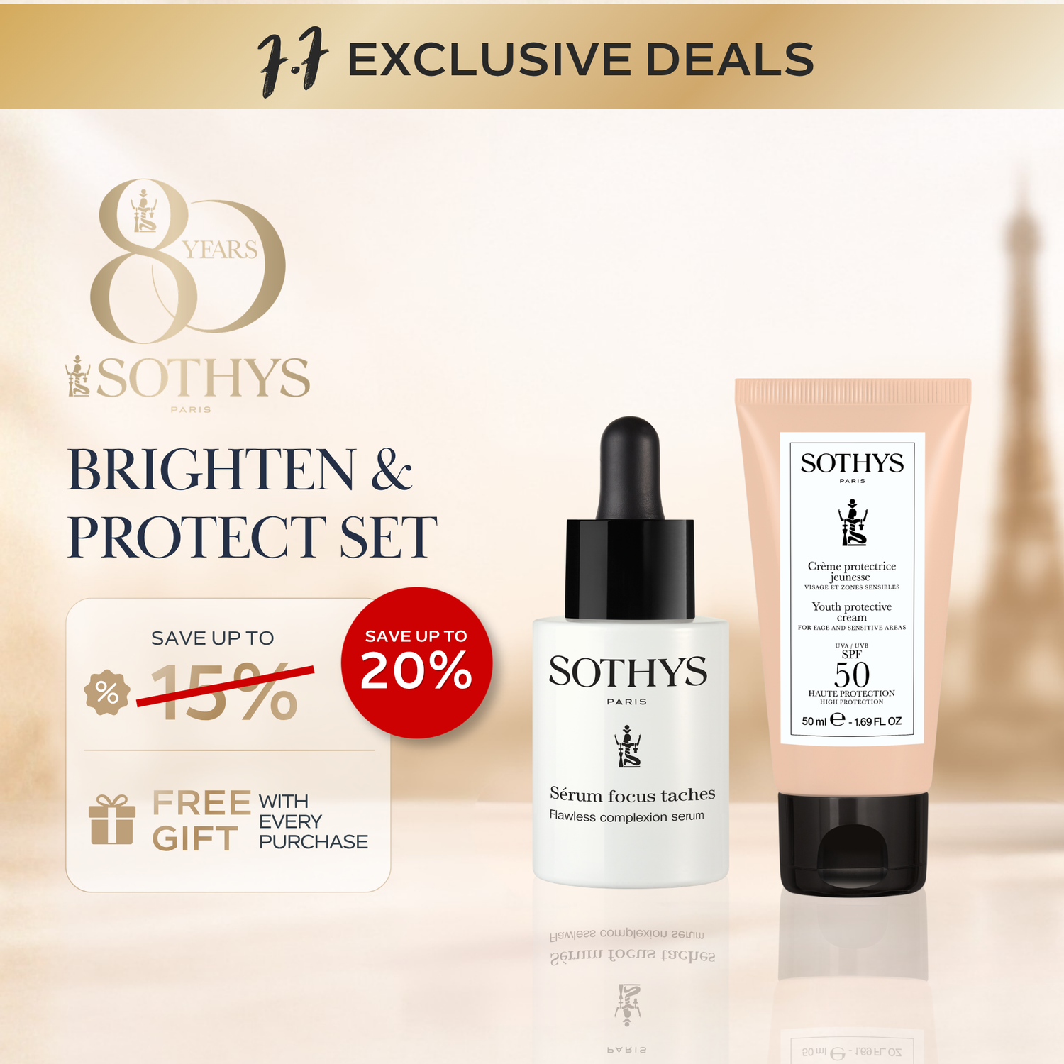 Flawless Complexion Serum 30ML + Youth Protective Cream SPF50 50ML SET