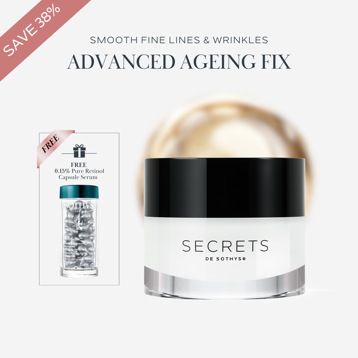 Secrets De Sothys® La Crème Premium Youth Cream 50ML+ Resurfacing Micro Capsules Serum with Pure Retinol 0.4ML×60 SET