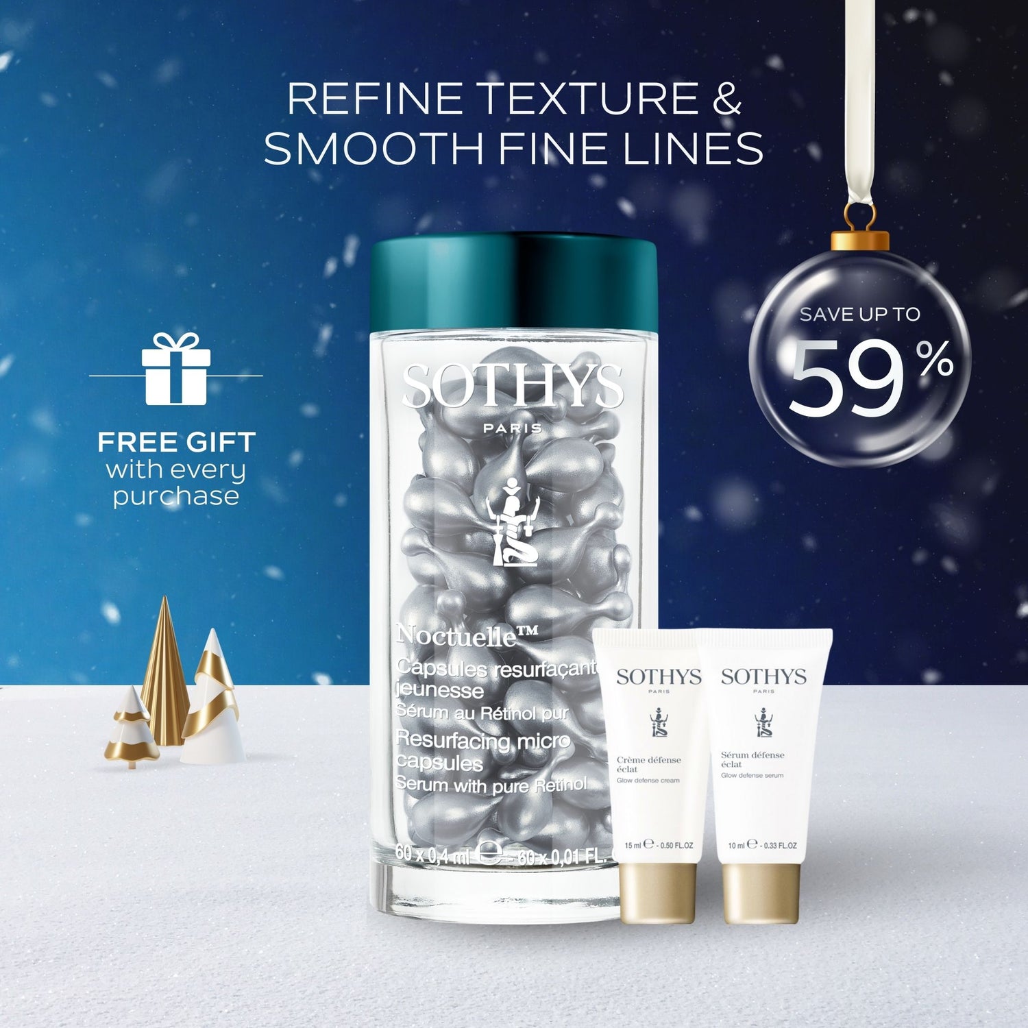 Resurfacing Micro Capsules Serum with Pure Retinol 0.4ML×60+ 24 Glow Defense Kit SET