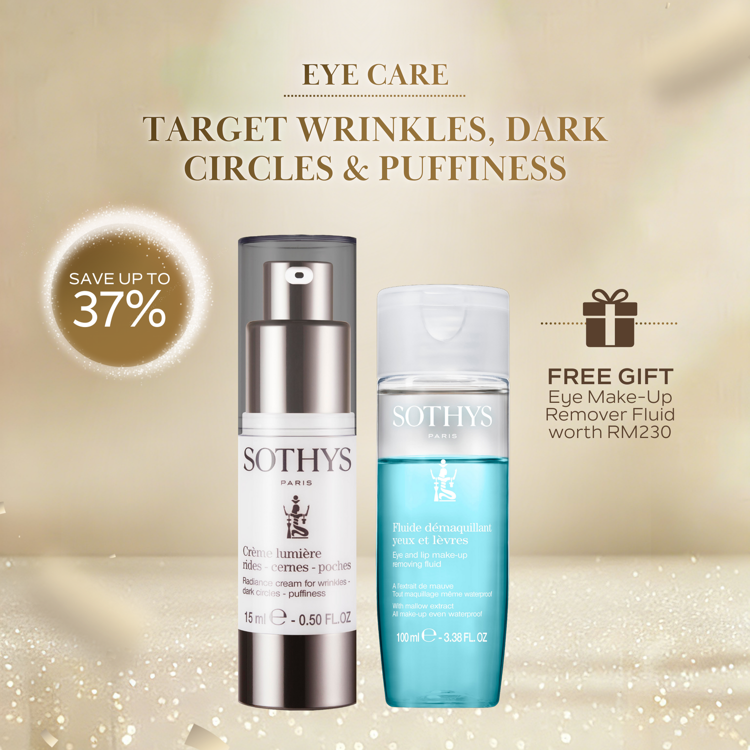 Radiance Cream For Wrinkles 15ML + Eye & Lip Make-Up Removing Fluid 100ML SET